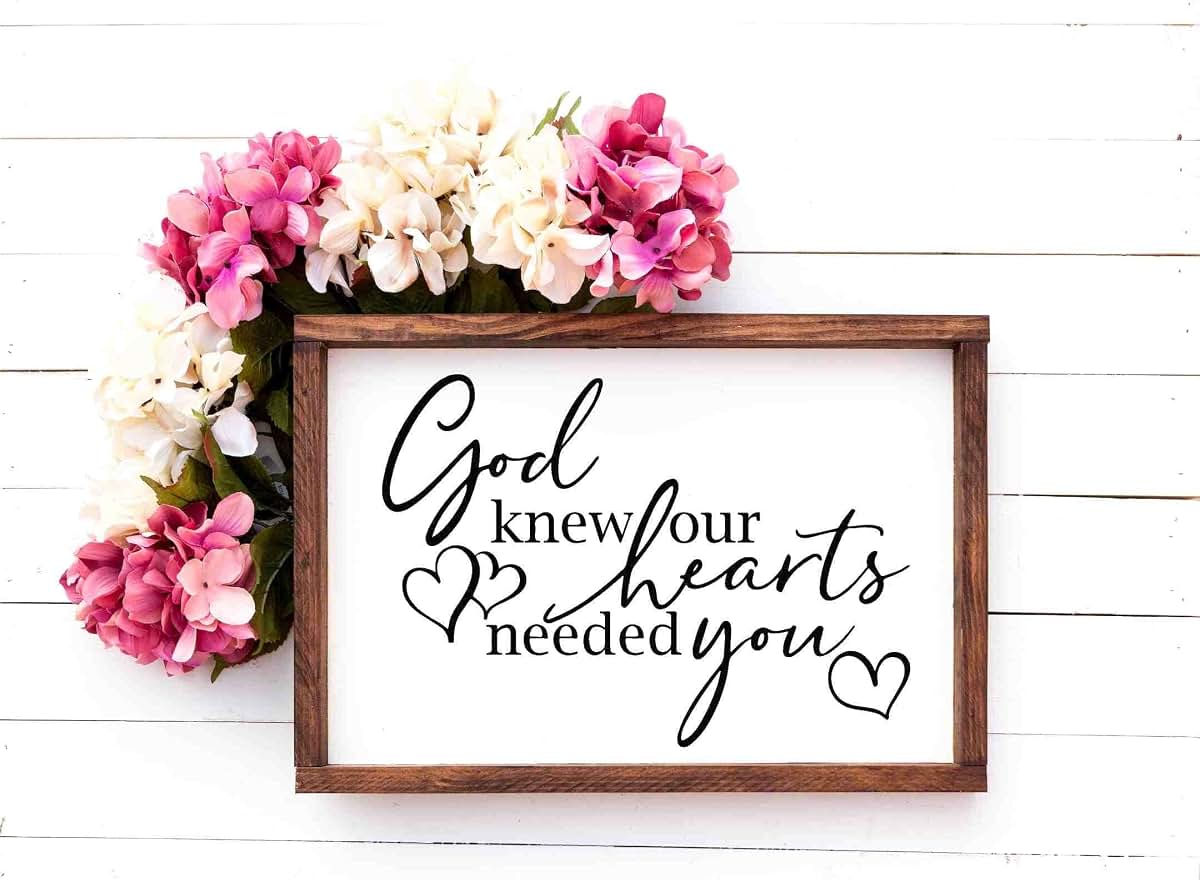 by Unbranded God Knew Our Hearts Needed You Framed Wood Sign,Nursery Wood Sign,Nursery Decor, Kids Room Decor, Adoption