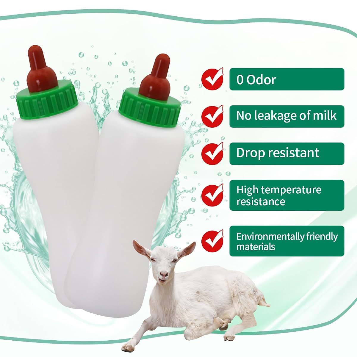 Usunfarm 2Pcs Feeding White Lamb Baby Bottle 600ml Goat Bottles
