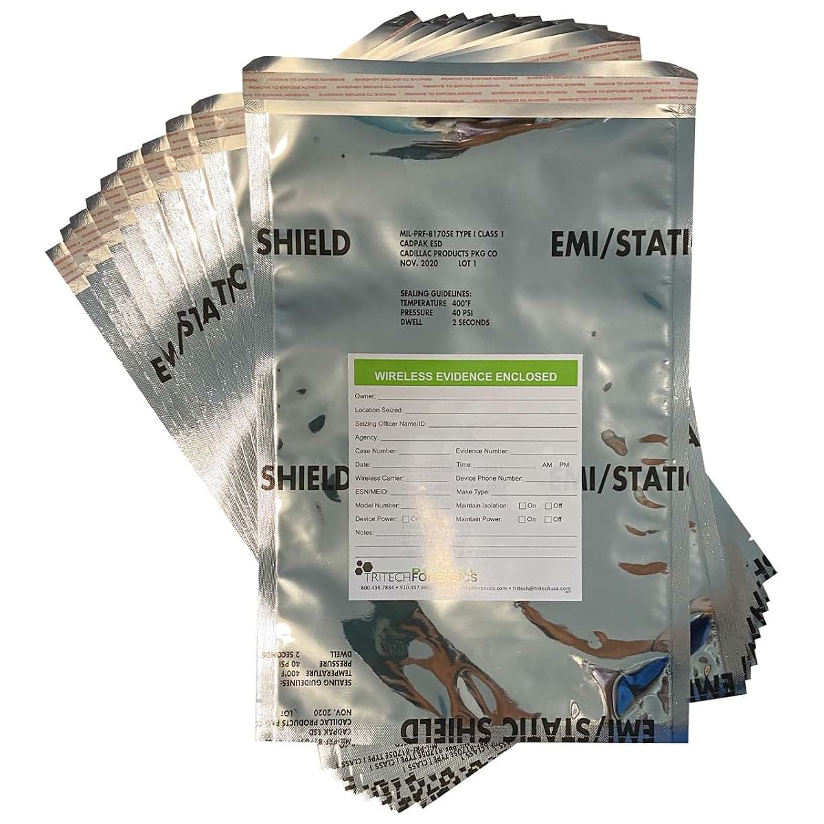 Tritech Forensics Large Disposable Faraday Sleeves for Electrostatic Protection