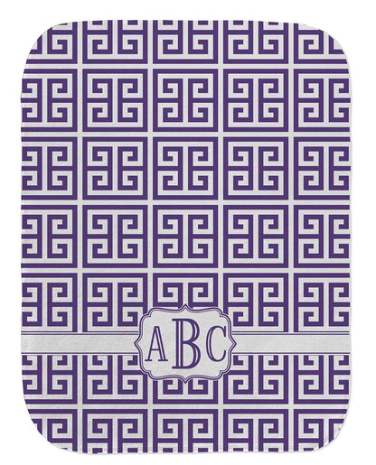 Baby Milano Personalized Greek Key Burp Cloth With Monogram