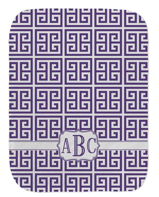 Baby Milano Personalized Greek Key Burp Cloth With Monogram