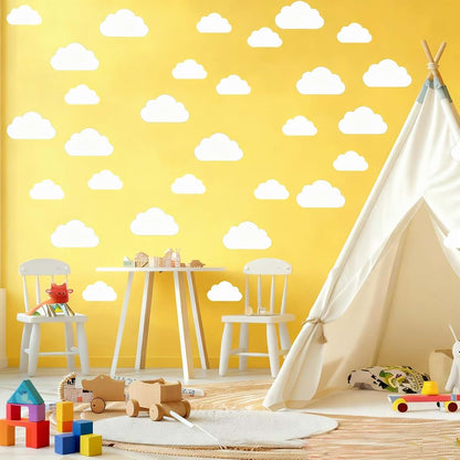 ZQtyf 52Pcs Removable Vinyl Cloud Wall Decal Self Adhesive Stick Art Decoration