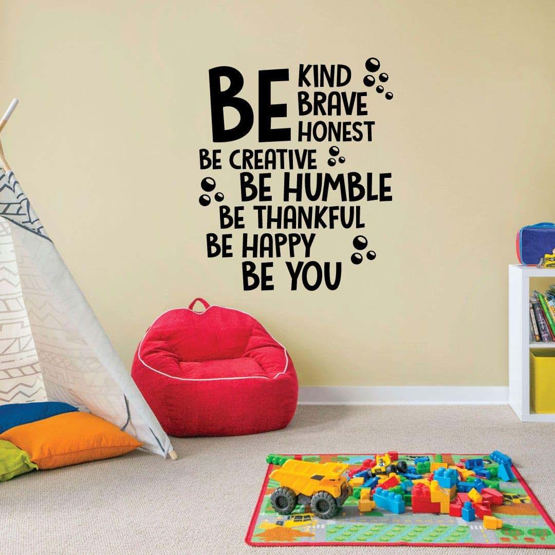 Be Kind Be Brave Be Honest Bubbles Vinyl Wall Sticker 10x10 Inch Decor