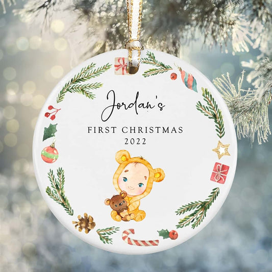 CHOPIE Personalized Baby First Christmas Ornament, Baby's Christmas Keepsake, New Baby Gift, Baby Boy and Girl