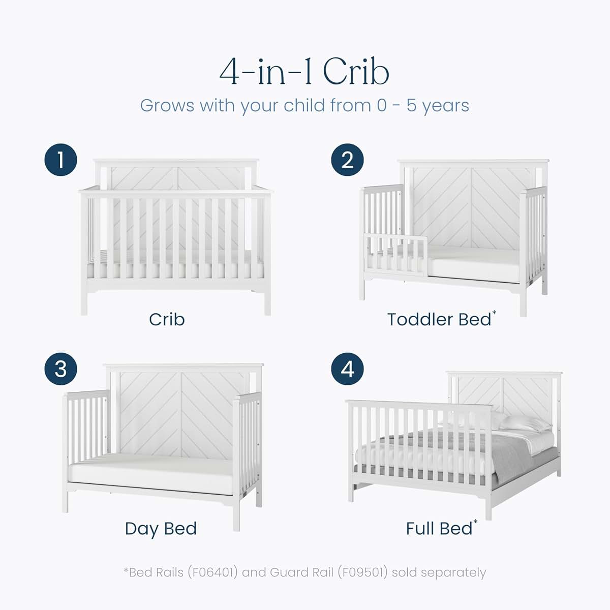 Child Craft Hampton Flat Top 4-in-1 Convertible Crib