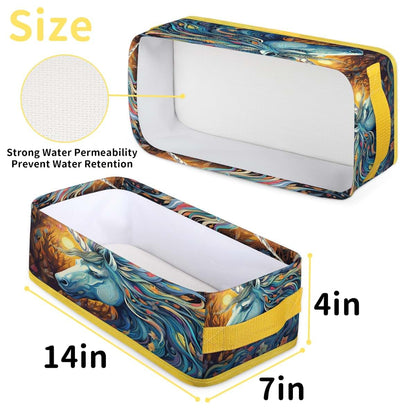 ModaQua Unicorn Leaf Warmth Bathroom Storage Basket