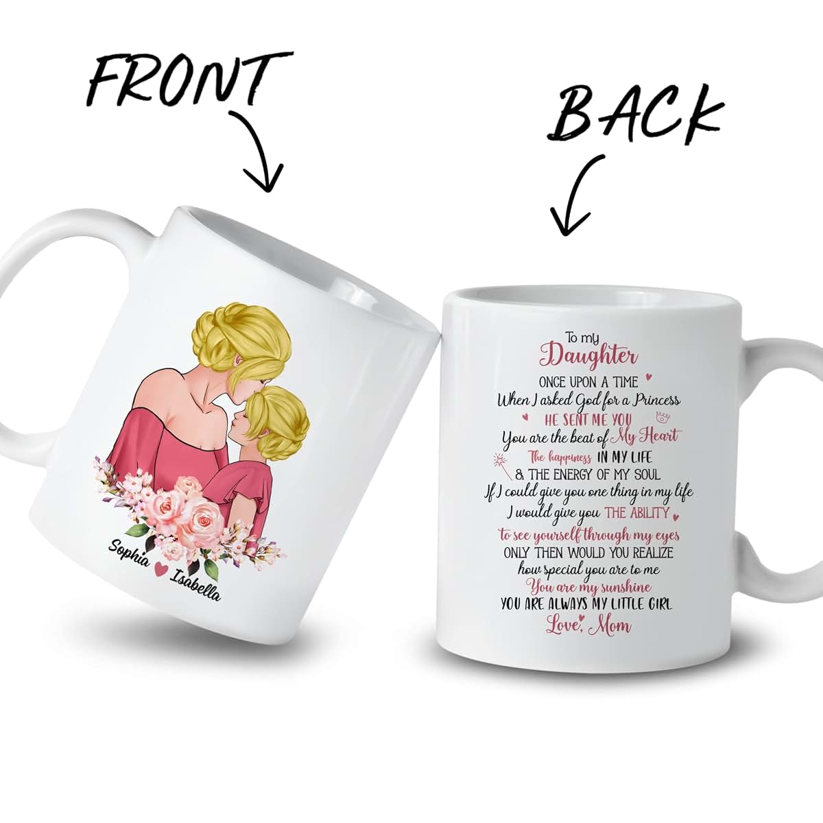 Gossby personalized mug - Once upon a time When I asked God for a Princess, he sent me you best unique custom gift