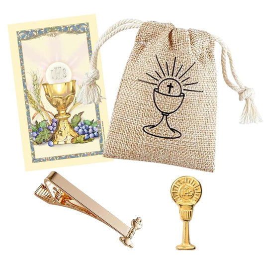 Needzo First Communion Gift Kit for Boys with Keepsake Accessories