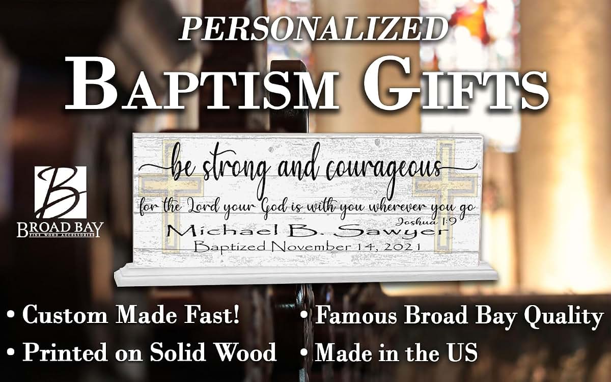 Broad Bay Personalized Baptism Gift Plaque And Baby Birth Keepsake