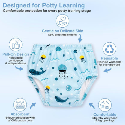 Jaxmoon Upairy Potty Training Pants for Boys Girls, Cotton Absorbent Training Pants