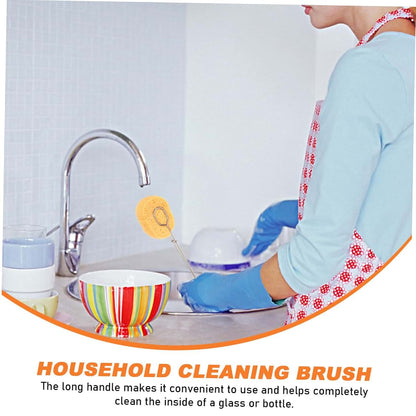 OUNONA Water Bottle Cleaning Brush Set with Long Handle and Removable Sponge Heads