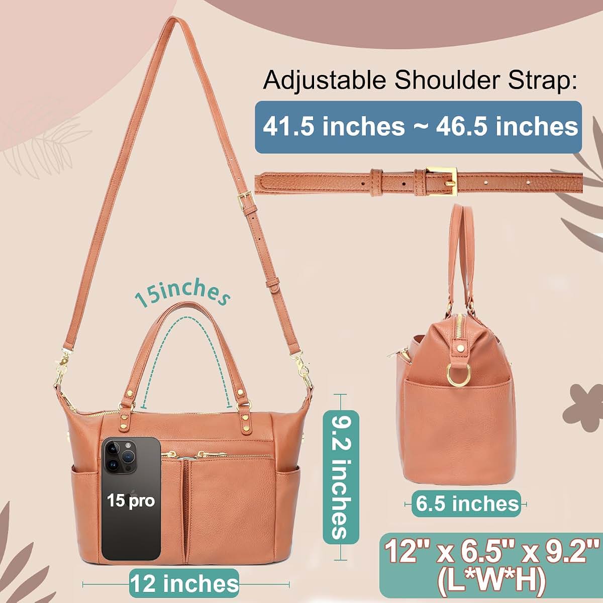 MOMINSIDE Small Diaper Bag Tote with 13 Pockets for Mom