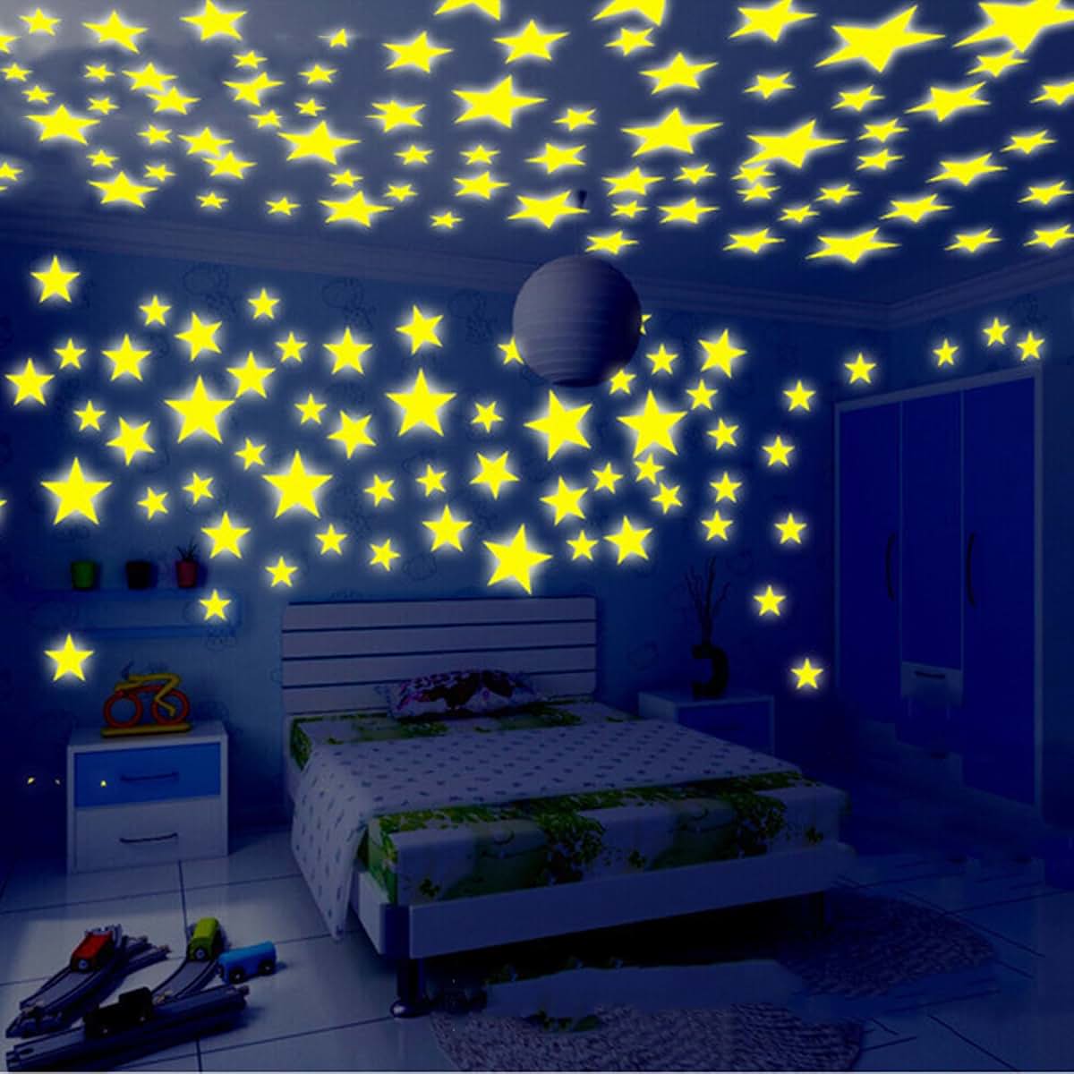 Glow In Dark Star Wall Sticker Decals for Nursery and Kids Decor