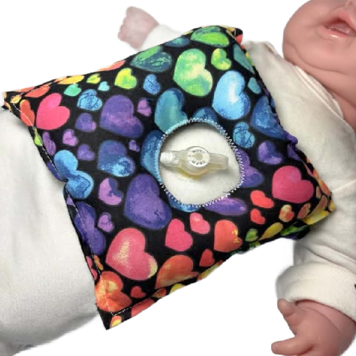 BabyOneStop Watercolor Hearts G-Tube Pillow Belt For Tummy Time