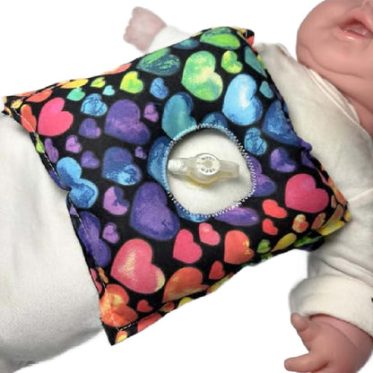 BabyOneStop Watercolor Hearts G-Tube Pillow Belt For Tummy Time