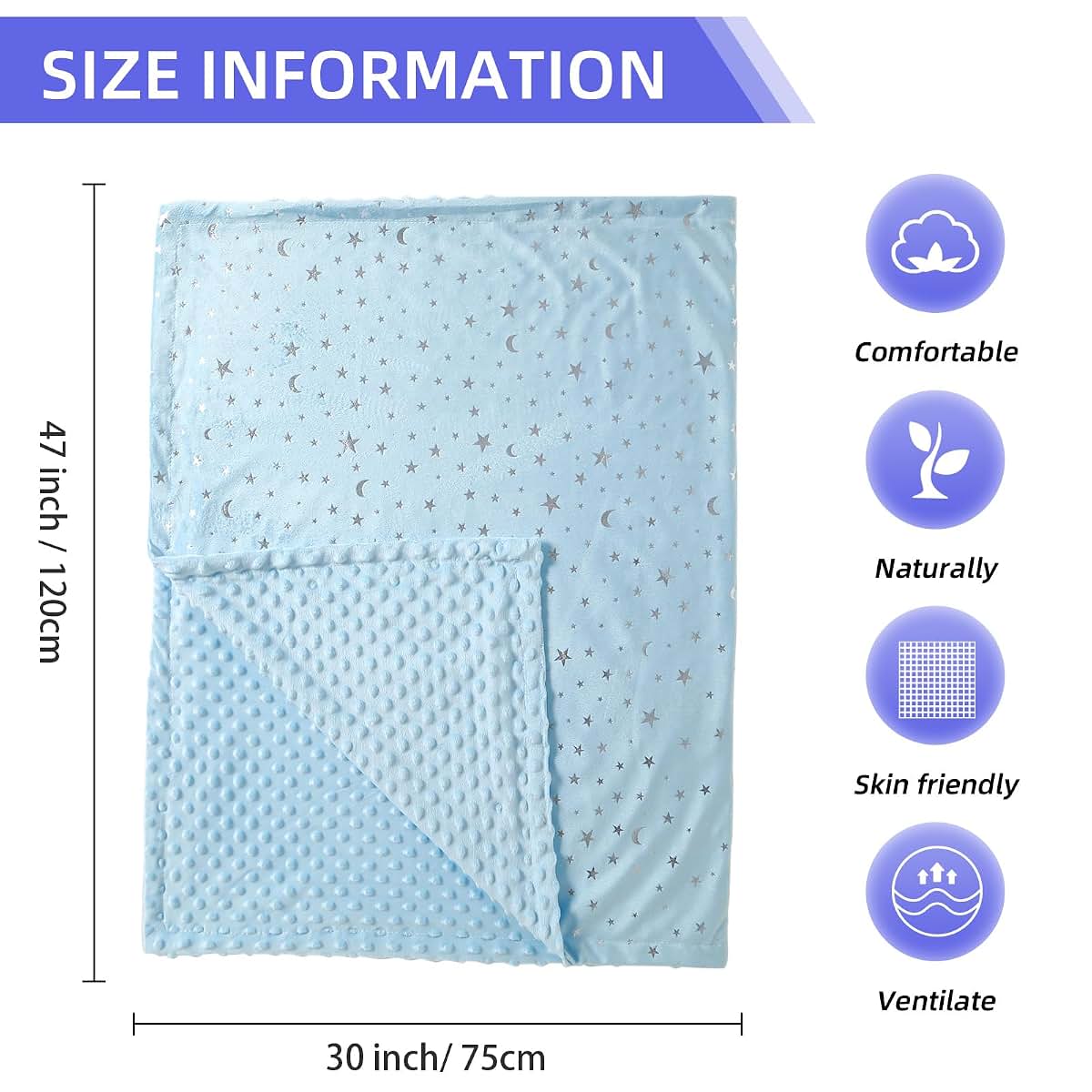 iEvolve Mini Minky Receiving Blanket for Nursery and Cuddling