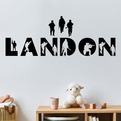 Megapolis Custom Boys Wall Name Vinyl Decal In Game And Soldier Style