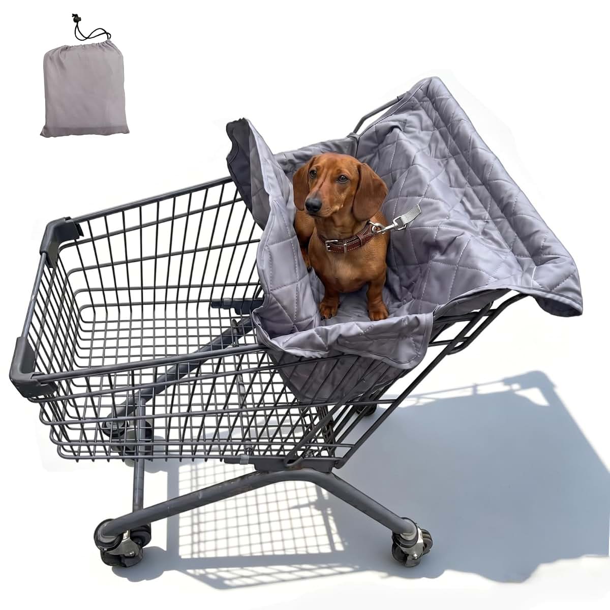 Suaetiai Portable Dog Shopping Cart Cover – Soft Fabric Hammock for Pets