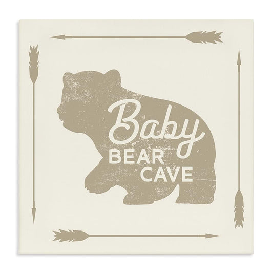 Stupell Industries Baby Bear Cave Canvas Art