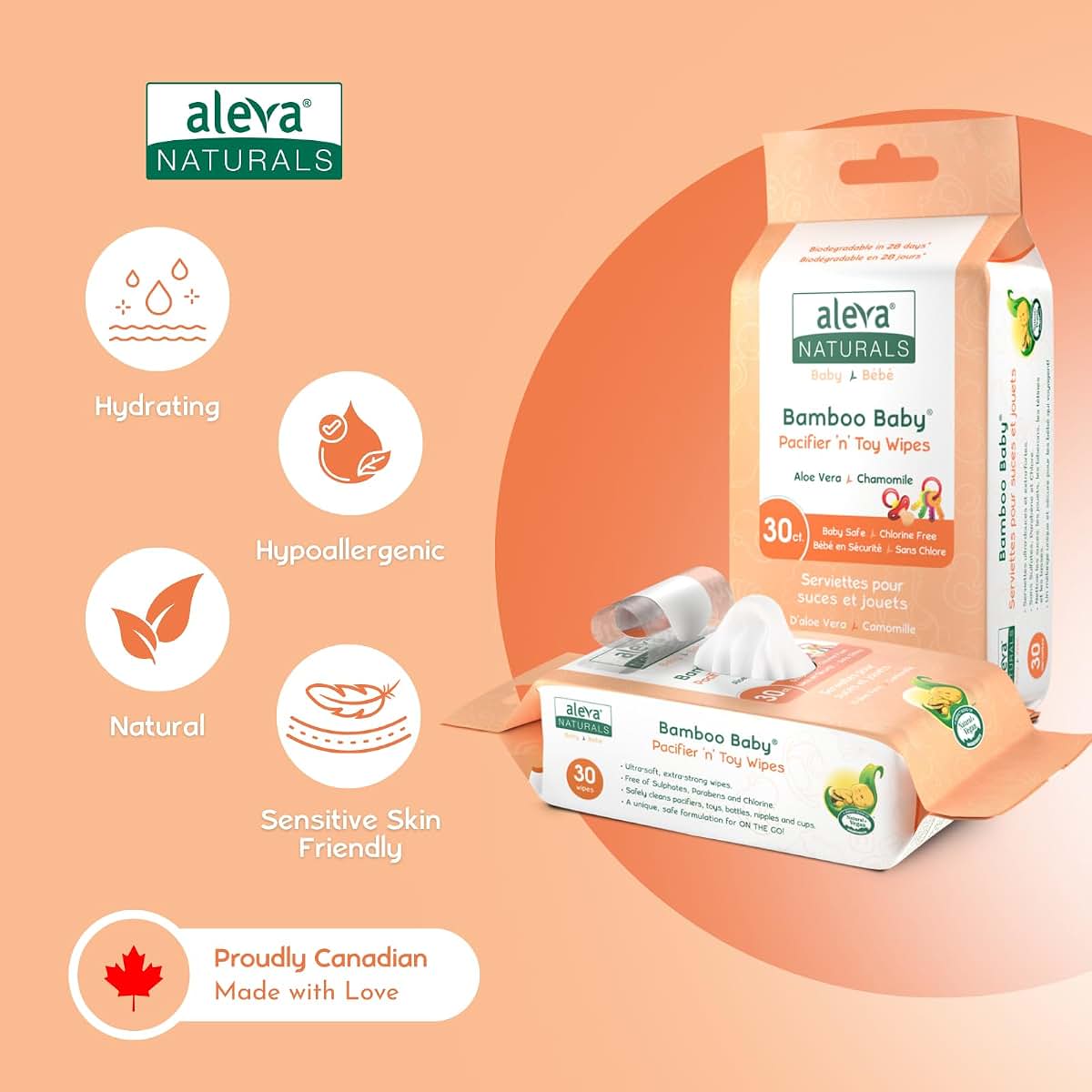 Aleva Naturals Pacifier & Toy Wipes - Pacifier Wipes, Baby Toy Wipes, Bottle Wipes, Extra Strong and Ultra Soft, Value (photo 3)