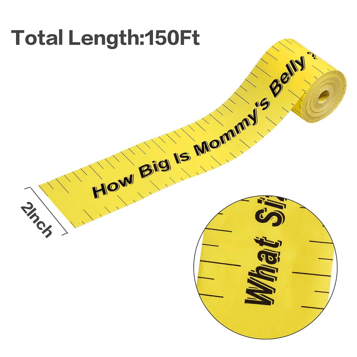 ABOAT 2 Rolls Belly Measuring Tape for Baby Shower Games (photo 4)