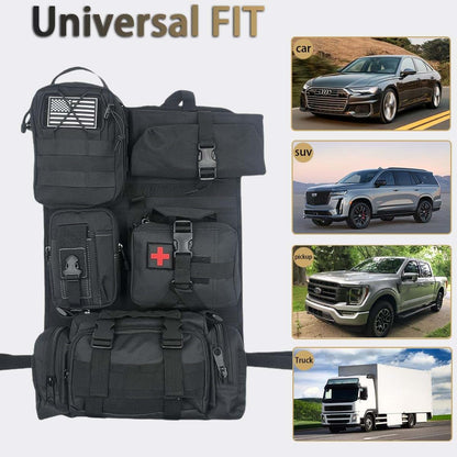 Tactical Seat Back Organizer with Molle Pouches for Vehicles