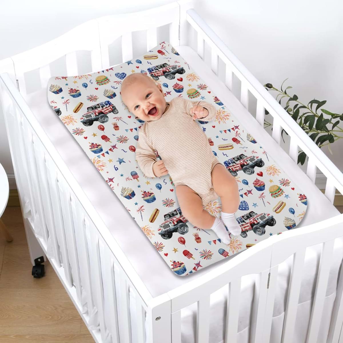 American Flag Trucks Changing Pad Cover Sheet for Standard Diaper Change Table