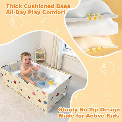 Cobopanda Foldable Baby Bathtub with Padded Bottom