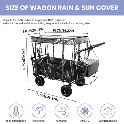 Winmist Glimpse Rain Cover for Folding Wagons with Transparent Panels