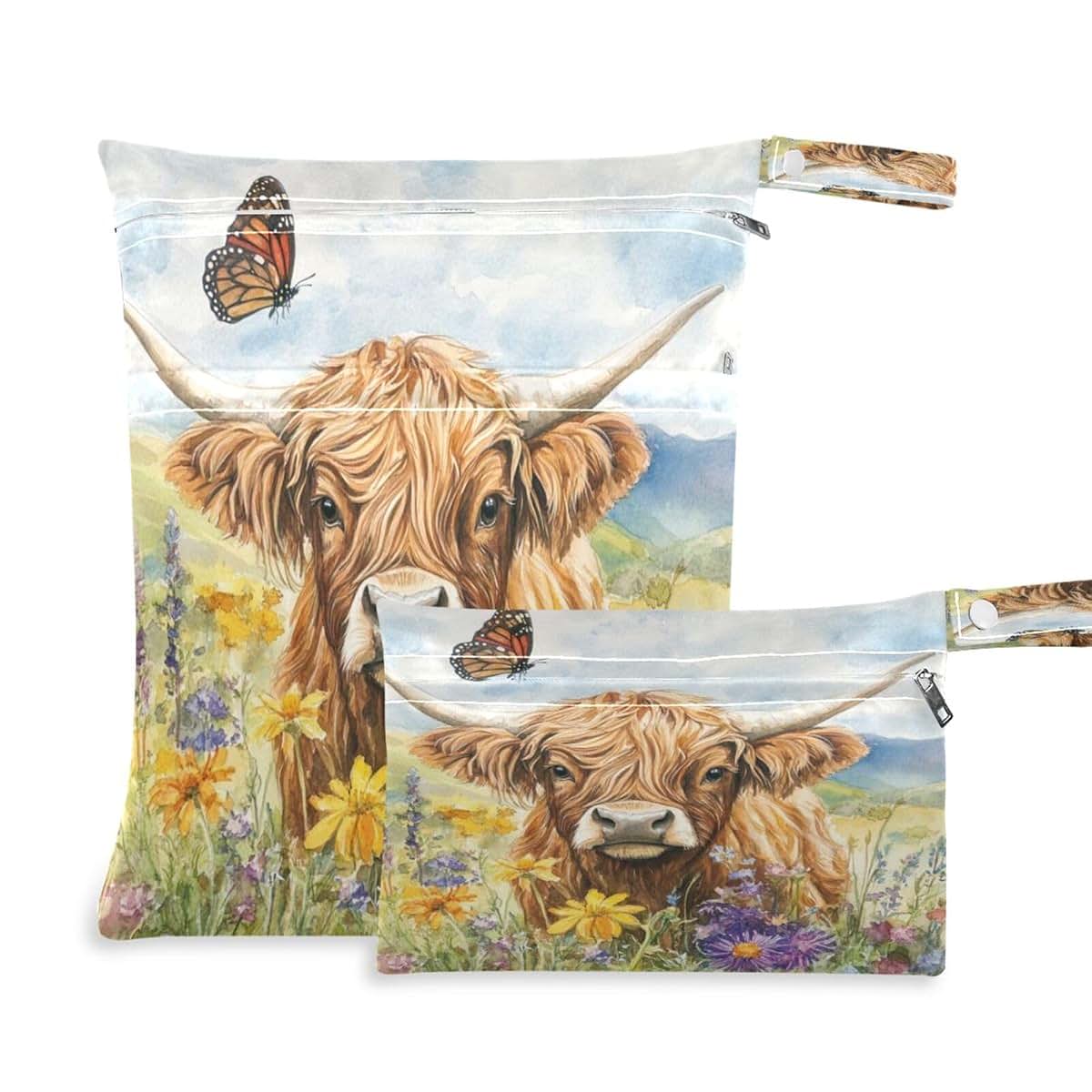 Flradish Wet Dry Diaper Bags - Waterproof Reusable Cloth Storage System