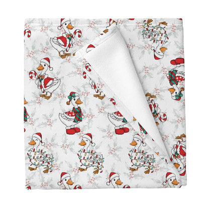 Cstdyfrv Funny Christmas Geese Santa Hat Baby Blanket