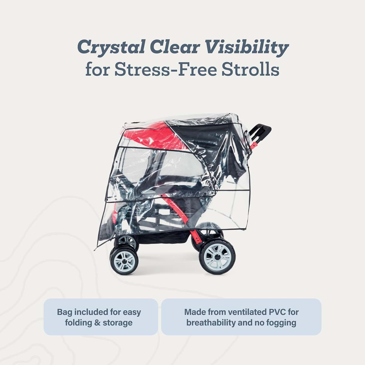 Gaggle Quad Stroller Rain Cover with Mesh Window and 360 Degree Flaps