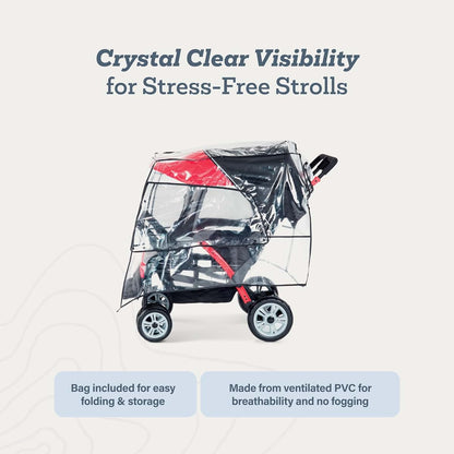 Gaggle Quad Stroller Rain Cover with Mesh Window and 360 Degree Flaps