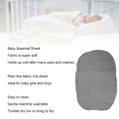 JAOCDOEN Bassinet Sheet Velvet Cradle Sheet Gray (photo 3)