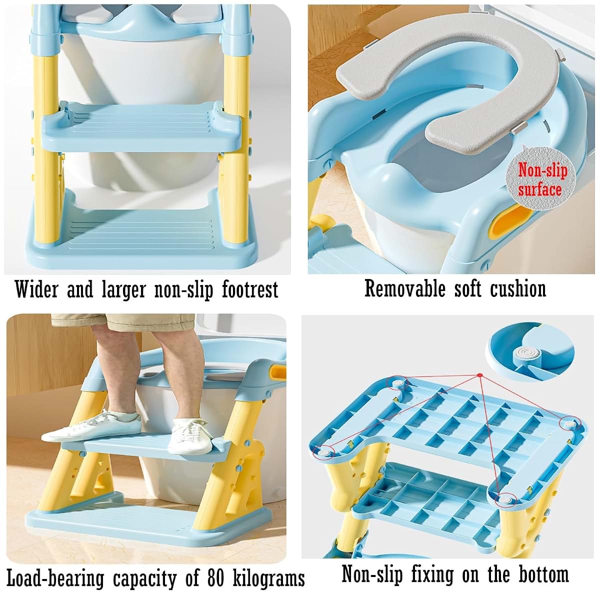 Kteli 2-in-1 Potty Training Seat and Toddler Step Stool in Pink (photo 4)