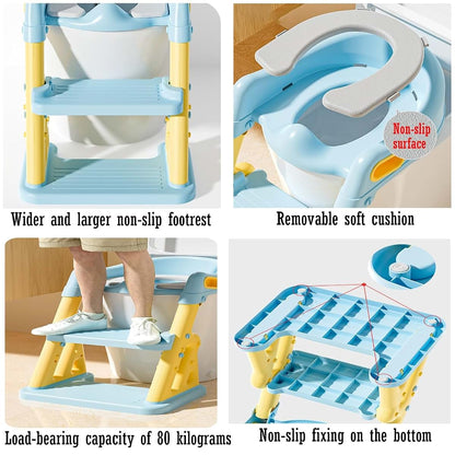 Kteli 2-in-1 Potty Training Seat and Toddler Step Stool in Pink (photo 4)