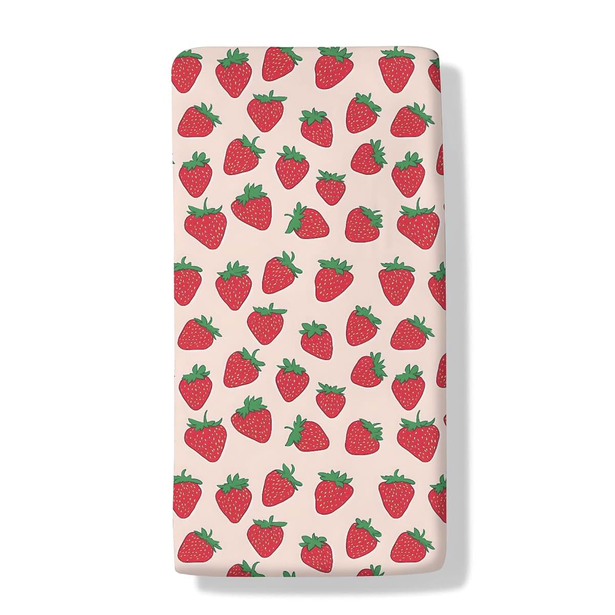 Pynnlts Watercolor Strawberries Fitted Crib Sheet