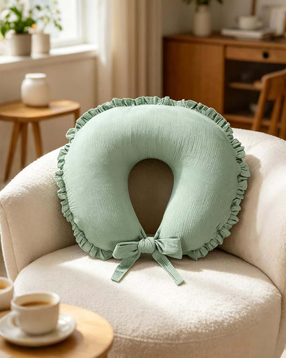 Muslin Nursing Pillow Cover, Soft & Breathable for Breastfeeding, Green(Only Cover)