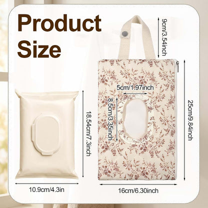 Geehua Quilted Baby Wipe Holder With Snap Handle In Floral