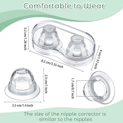 Nuanchu 3 Pairs Silicone Nipple Corrector with Travel Case for Breastfeeding