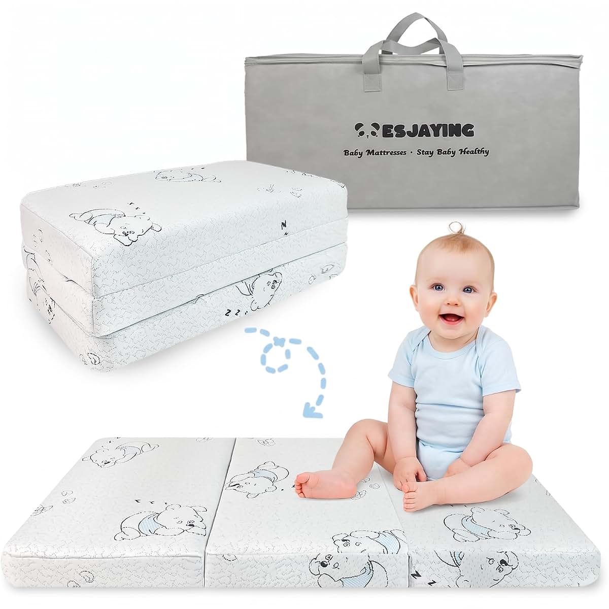 Esjaying Trifold Pack And Play Mattress