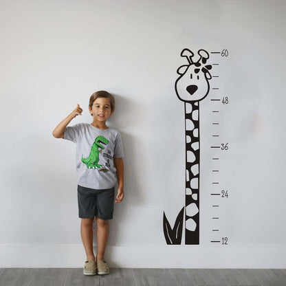 JURUOXIN Growth Chart Wall Decal Giraffe Art Vinyl Height Chart Sticker Black (photo 2)