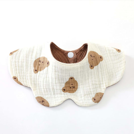 TNNOKL Cotton Bib Cartoon Print Baby Feeding Towel 6 Layers Comfortable Saliva Towel Newborns Burping Cloth For Boys