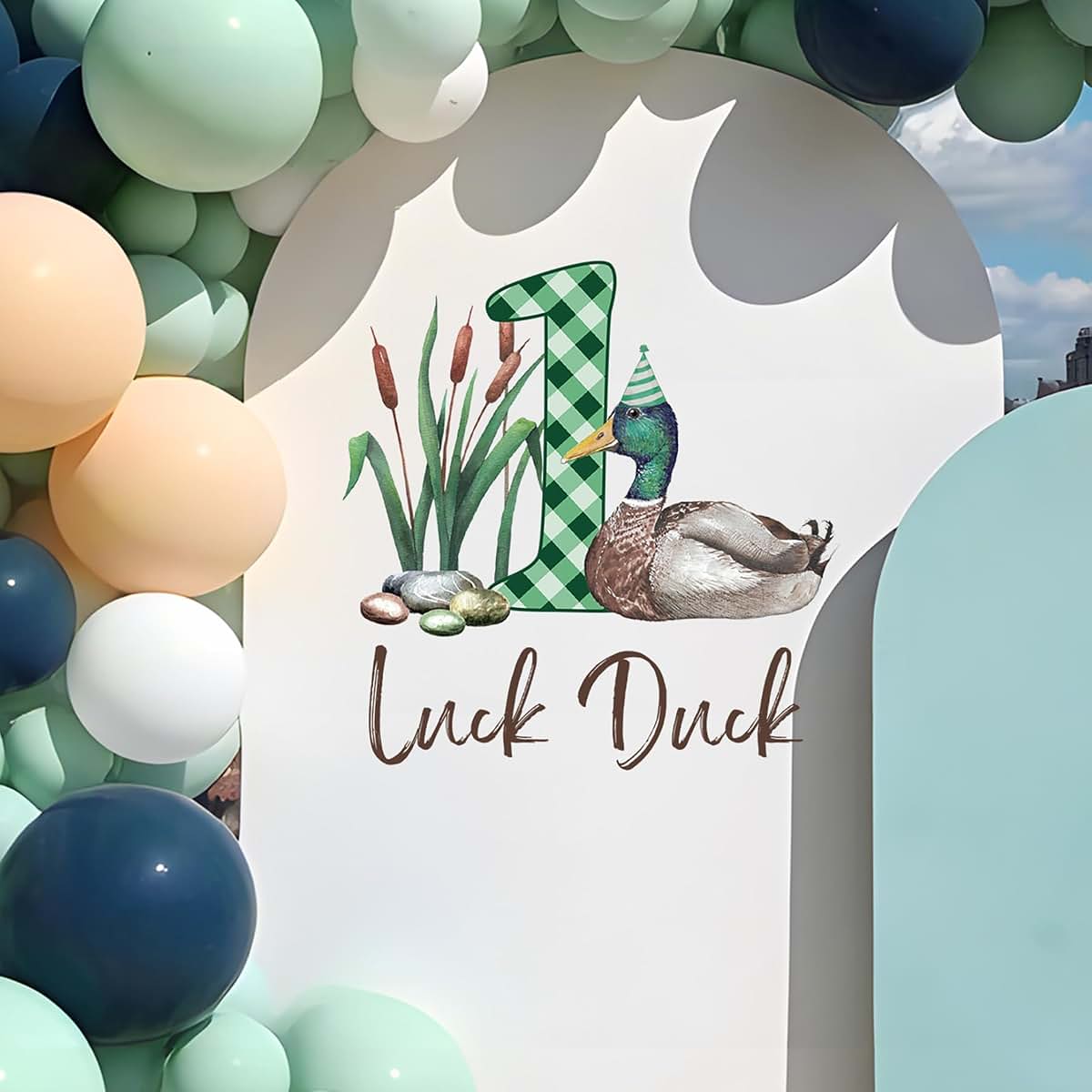 Dvehdbay Mallard Duck Birthday Party Decorations Luck Duck Sign Decal