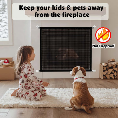 Cupount Fireplace Screen Safe Mesh Gate