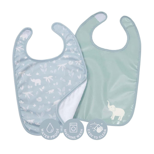 BabyToLove Set of 2 Baby Bibs | Soft Waterproof Infant Bibs for Baby Girls & Boys 6-12 Months, Toddler Bibs 1-3 Years