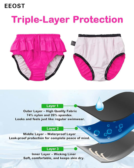 Eeost Youth Special Needs Reusable Swim Diaper With Skirt Design
