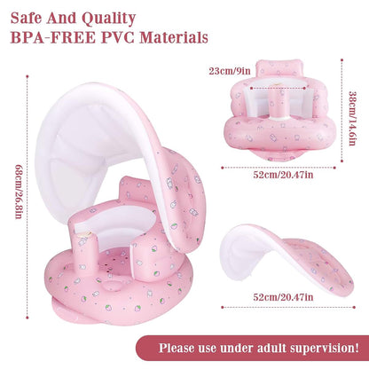BabyOneStop Inflatable Baby Seat With Detachable Canopy And Built-In Pump