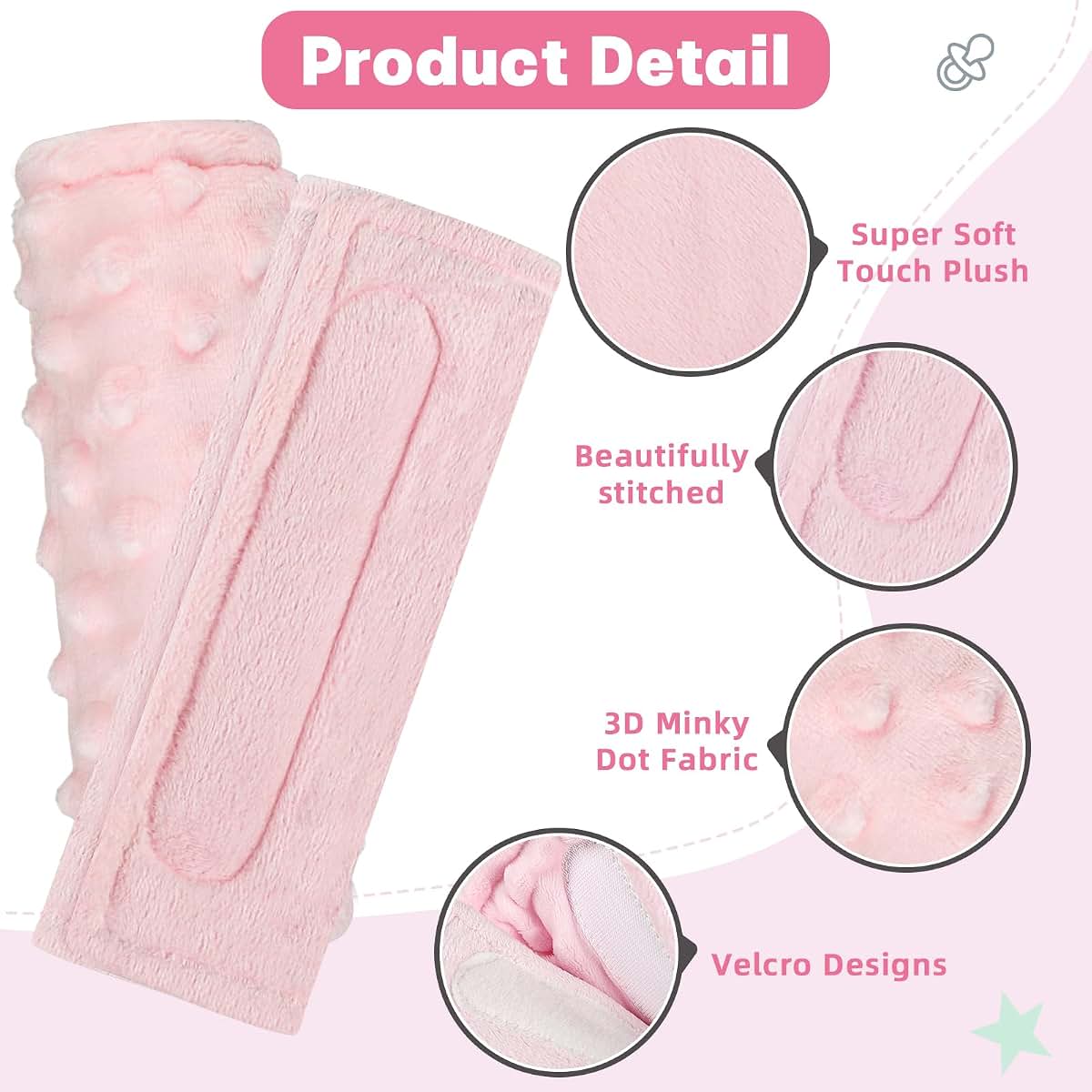 Gfu Car Seat Strap Pads for Baby - Reversible Shoulder Covers (6.5 x 6.5 inch)