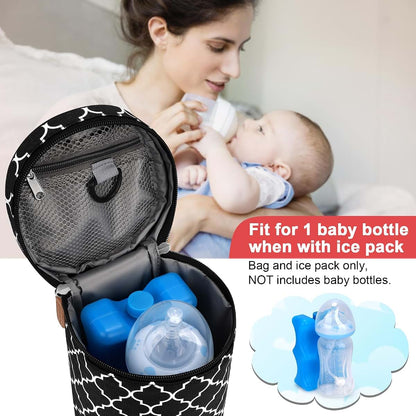 Accmor Breastmilk Cooler Bag With Ice Pack Insulated Bottle Tote For Daycare Black